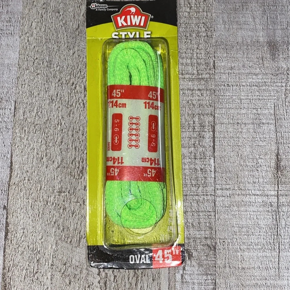 Kiwi style oval 45 inches lime green shoe laces new in package - Picture 3 of 3